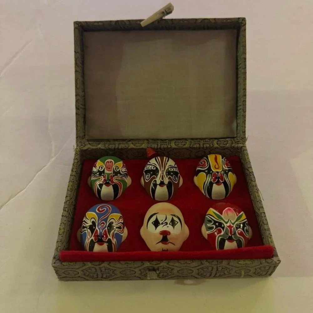 1970s Late 20th Century Miniature Chinese Opera Masks